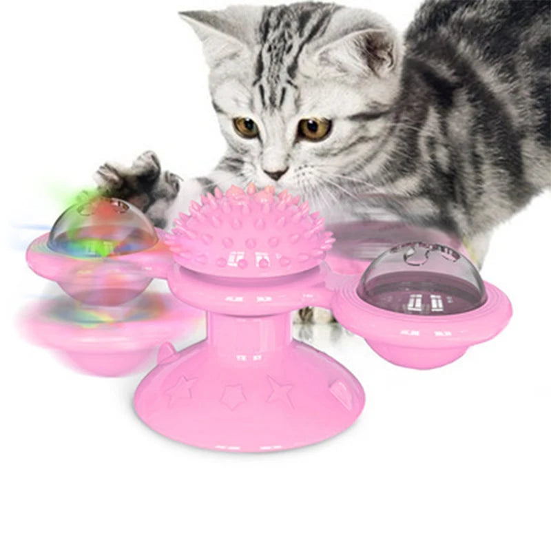 Brinquedo de gato moinho de vento brinquedos interativos para animais de estimação