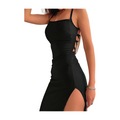 Bodycon preto longo sexy